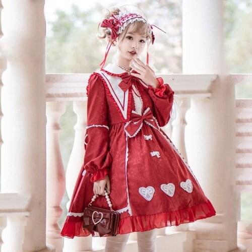 2020 Sweet Princess Lolita Dress Vintage Lantern Sleeve Victorian Dress Kawaii Girl Gothic Lolita Op Loli Cosplay Lolita SL4122