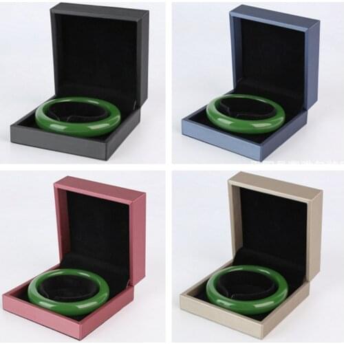 240pcs/lot PU Drawing Leather Bracelet Box 9x9x4.5cm Bangle Jewelry Box Packaging Storage Case Wholesale