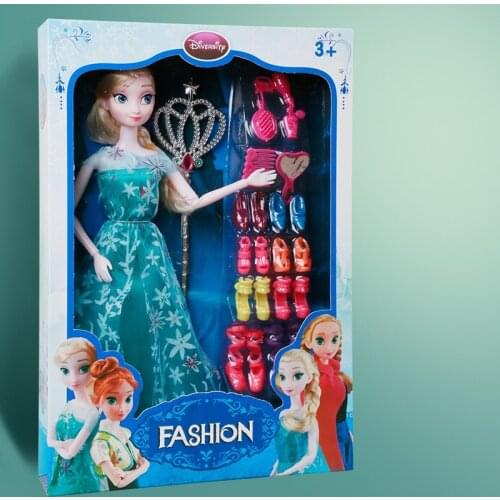 28CM Original Disney Doll Toys For Girl Gift Fashion Frozen Dolls DIY Toy Frozen Doll And Dress Accesories 12 Movable Joints