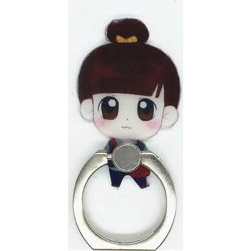 360 Degree Reuse Cartoon Cute Girl Finger Ring Mobile Phone Fruits Peach Man Stand Holder For iPhone Acrylic All Smart Phone