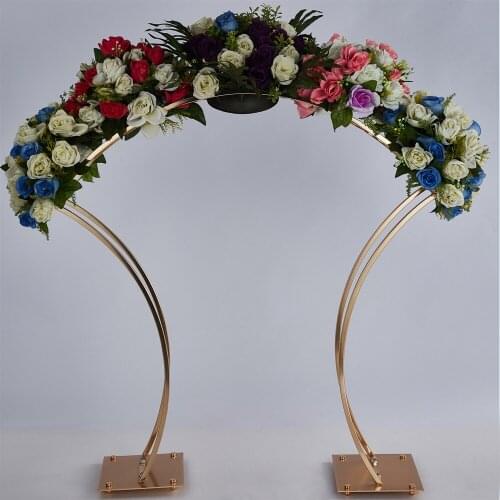 5PCS New Style Flower Rack Gold Arch Stand Road Lead Wedding Centerpiece Flower Rack For Event Party Decoration