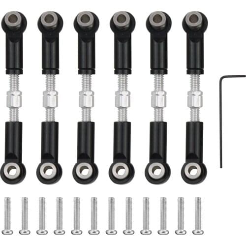 6Pcs Adjustable, Suitable for Wltoys 1/18 A949 A959 A969 A979 K929 A959-B Metal Connecting Rod Servo Connecting Rod