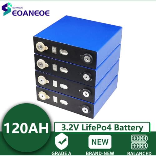 New 4pcs 3.2v 120ah lifepo4 battery category a lifepo4 solar vehicle storage 12v 24v batteryEU US TAX FREE