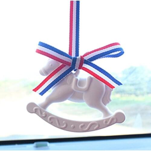Car Pendant Horse Plaster Air Freshener Fragrance Decoration Smell Adornment Auto Rearview Mirror Ornament Accessories Gifts