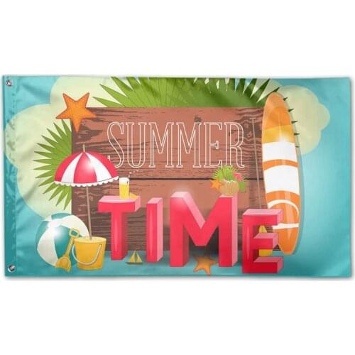 BINGOING Flag Decorative House Flags - Beach Summer Time Outdoor Seasonal And Holiday Yard Flag Banner 3x5 Foot