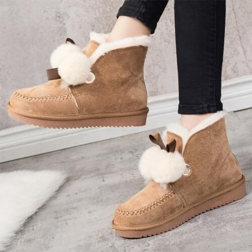 Top Quality Women Snow Boots Genuine Leather Natural Fur Winter Boots Womens Fashion Ankle Boots Women Shoes Wool Warm Boots