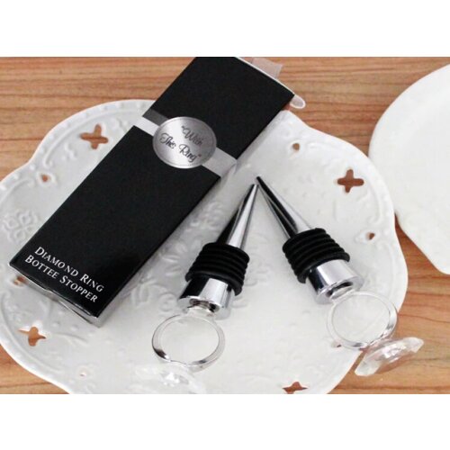 Fedex DHL Free Shipping Wholesale Heart shaped Diamond ring crystal RED wine bottle stopper wedding Party gifts,50pcs/lot