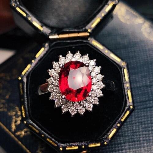 H924 Ruby Ring Fine Jewelry Solid 18K Gold Nature Unheat Red Ruby 2.11ct Diamonds Rings for Women Fine Presents