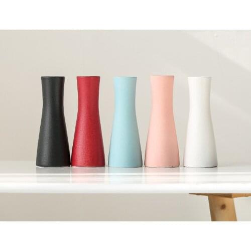 5pcs Modern Minimalist Color Ceramic Vase Flower Arrangement Technology Living Room Tv Cabinet Interior Decoration Ornament Gift