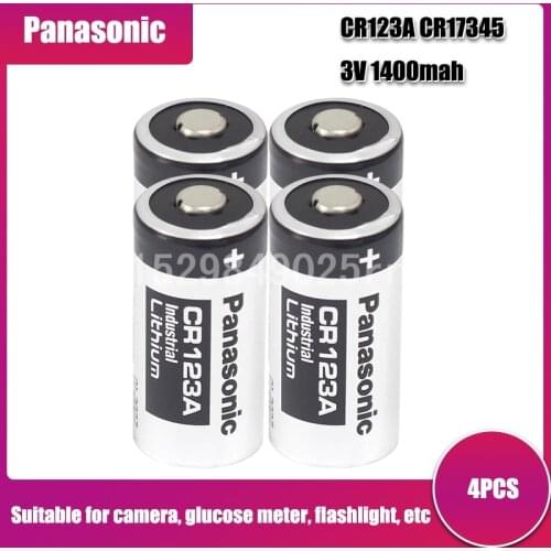 4pcs Panasonic Lithium battery CR123 CR123A CR17345 3v Non-rechargeable Batteries for Camera Gas meter primary dry battery