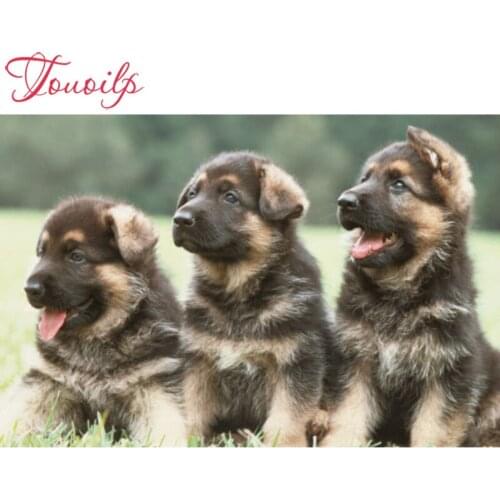 Touoilp 5d diamond embroidery stitch crystal square&round diamond sets decorative 5d German Shepherd diamond painting mountain