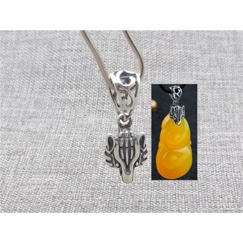 Sterling SilveR Wolf Pinch Bail for Pendant Charm Necklace