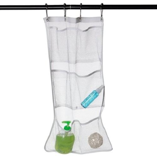 Hanging bag in bathroom shower organizer Storage bag Mesh Bathroom bag white with hook