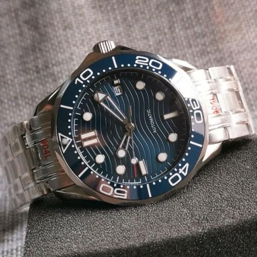 Luxury 41mm Mechancial Men Watch Sapphire Glass NH35 MIYOTA Movement Steel Band Ceramic Bezel Date Function