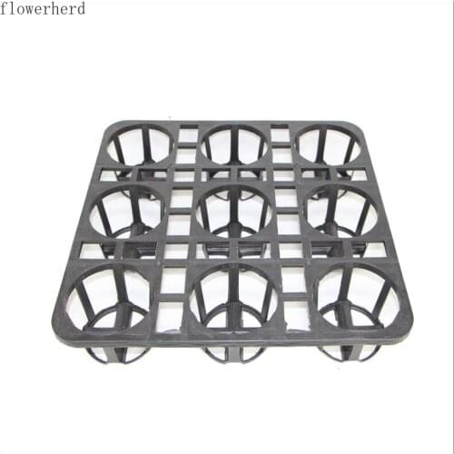 Gardening 9-hole Nursery Flower Pot Tray Holder Black Plastic Hole Turntable Indoor Garden Plastic Pots Vegetable Seedling Plant