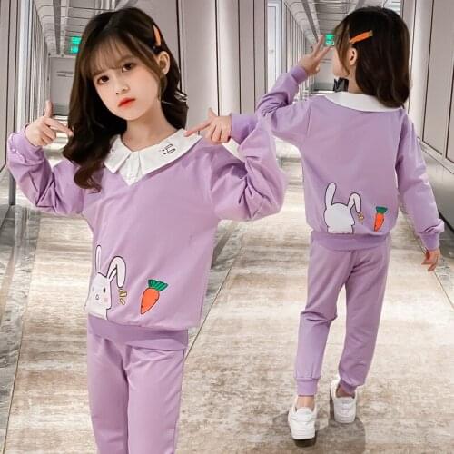 Kids Clothes Autumn Girls Clothing Sets Cartoon Long Sleeve Top +Pants Tracksuit Outfits 4 6 8 9 10 12 Years Child Girls Clothes