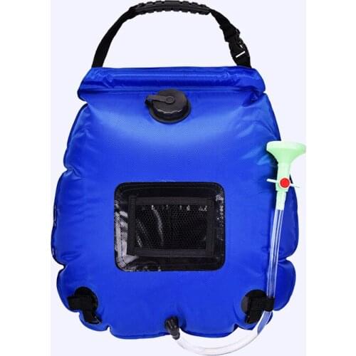 20L Water Bags Outdoor Camping Solar Shower Bag Foldable Heating Camp Shower Hiking Climbing Bath Bag Switchable Shower Head