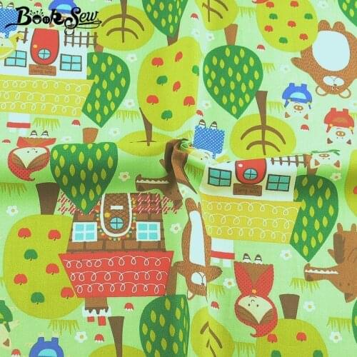 Booksew Tela Algodon 100%Cotton Quilting Fabric 160 Twill Fat Quarter Cartoon Designs Patchwork Sewing Scrapbooking Material