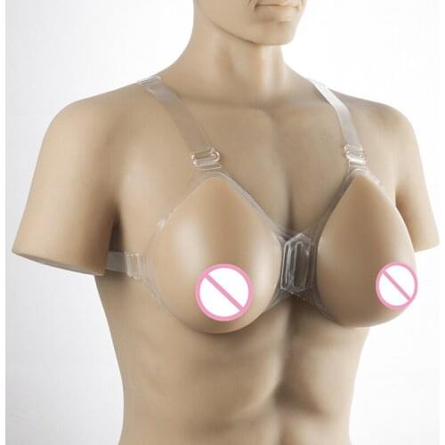 Crossdresser Breast Form 1000g/pair Strap-On Silicone Breast Drag Queen Shemale Transgender Artificial Fake Boobs