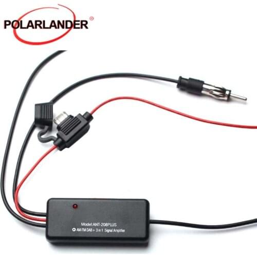 GPS Navi Amplifier FM plug Car Radio FM AM DAB Antenna ANT-208 PLUS Antenna 3-in-1 Signal Amplifier For Marine Car Vehicle Boat