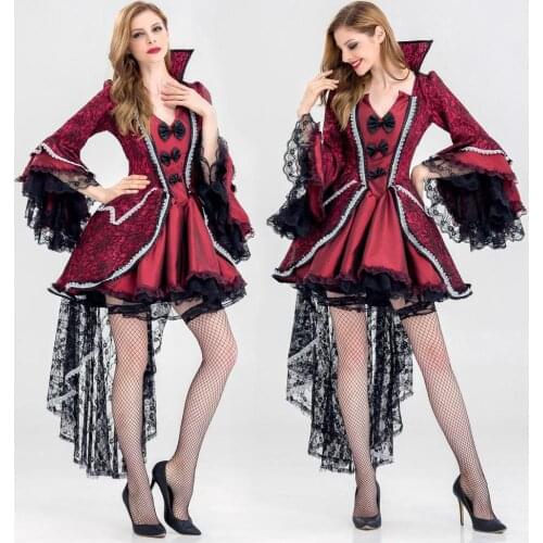 Halloween Vampire Role Cosplay Party Suit Adult Queen Vampire Costume Ladies Women Carnival Fancy Dress Female Vampire Outfit