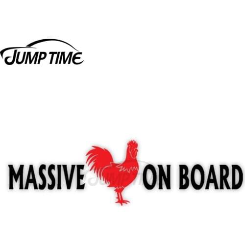 Jump Time 13cm x 5cm Car Sticker Massive Cock On Board Decor Personality Motorcycle Windshield Waterproof Vinyl Car Decoration