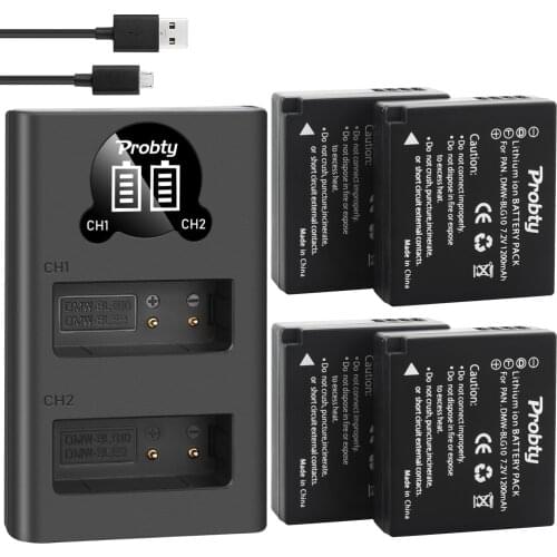 PROBTY DMW-BLG10 Camera Battery DMWBLG10 BLG10 DMW-BLE9 BPDC15+LCD Dual Charger for Panasonic LUMIX GF5 GF6 GX7 LX100 GX80 GX85