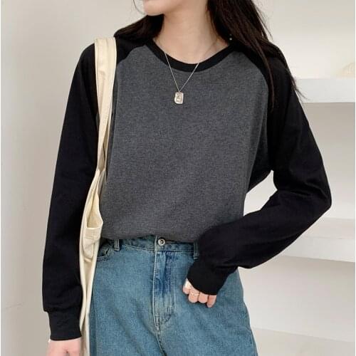 Stitch Loose Long Sleeve Top Korean Fashion WomenS T-Shirt Female Vintage Clothing Blouses 2021 Kawaii Harajuku