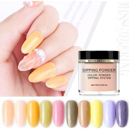 1 Box Nude Acrylic Dipping Powder 10ml French Nail Polymer Tip Powder Crystal Glass Candy Color Without Lamp Cure