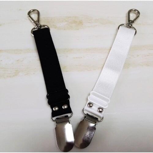 1 Lot=10Pair) Women Men Harajuku Punk garters belt Handmade Rock Metal Clip Hook buckle Elastic spandex Belt Stocking suspender