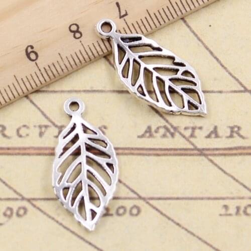 20pcs Charms Hollow Curved Leaf 29x13mm Tibetan Silver Color Pendants Antique Jewelry Making DIY Handmade Craft