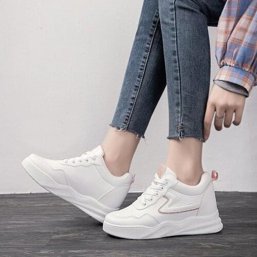 2021 New Women Vulcanized Shoes PU Casual Lace Up Solid Female Sneakers Thick Bottom Flats Comfortable Fashion Ladies Footwear