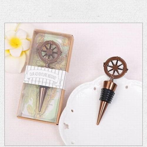 300pcs Compass Wine Stopper Wedding Favors And Gifts Wine Bottle Opener Bar Tools Souvenirs For Party Gift