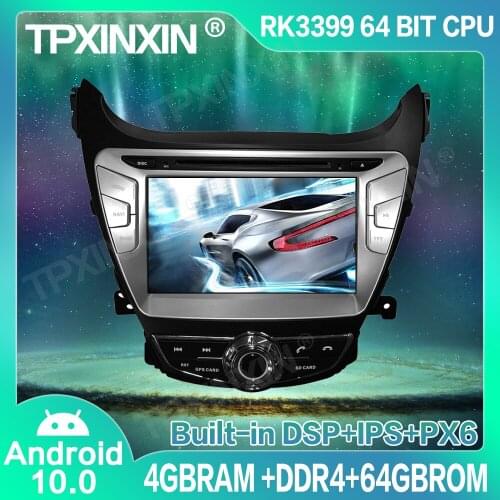 4+64G Android 10.0 For Hyundai ELANTRA 2011-2013 Car GPS Navigation Radio Player Car Multimedia Player Head Unit Tape Recorder