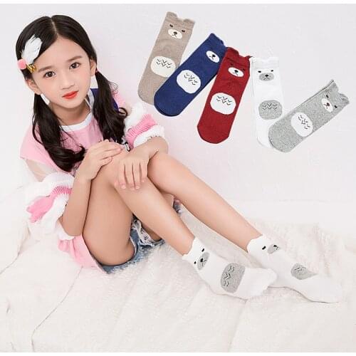 5 pairs Spring boys girl animal socks baby kids cotton cute embroidery bear autumn colorful warmer socks for children girls sock
