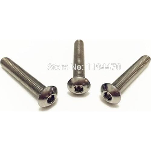 500pcs/Lot M2x6mm M2*6 ISO7380 Metric 304 Stainless Steel Button Head Hex Socket Cap Screw Round Head Allen Bolt