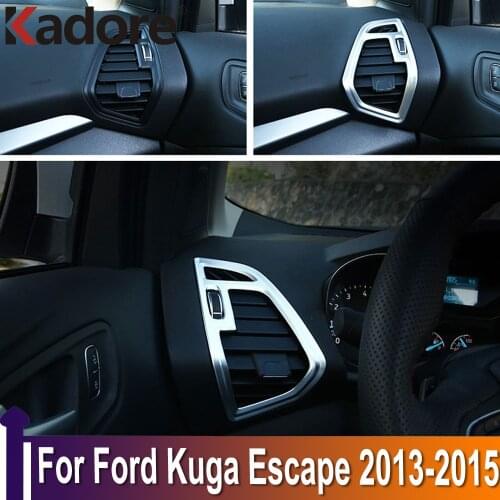 For Ford Kuga Escape 2013 2014 2015 ABS Chrome Interior Accessories Car Styling Air Outlet Conditioning Vent Cover Trim