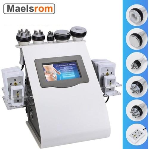 6 in 1 Cavitation Machine Body Shaping Machine Vacuum Laser Radio Frequency RF 40K Cavi Lipo Fat Burning and Wrinkle Removal