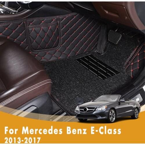 RHD Car Floor Mats For Mercedes Benz E-Class 2017 2016 2015 2014 2013 Double Layer Wire Loop Carpets Car Interior Decoration Rug