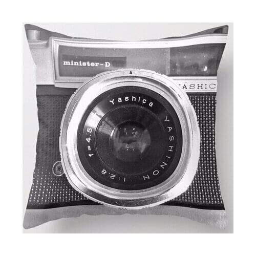 Free Shipping Stylish Camera Vintage Style Best Double size Printing Unique Throw Pillows Square Concealed Zipper Pillowcases