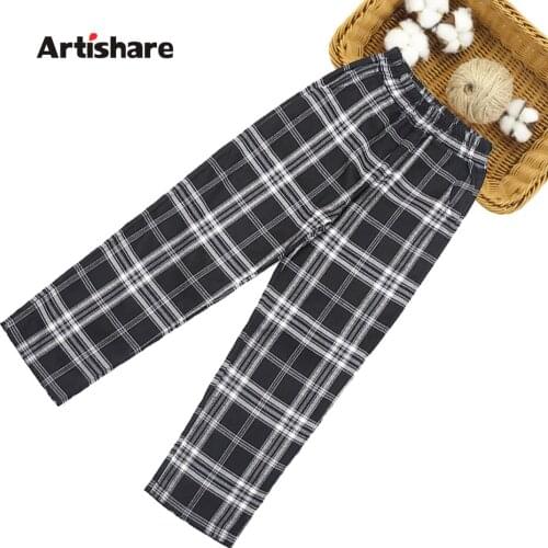 Big Girls Pants Plaid Pattern Childrens Pants For Girls Casual Style Children Pants Spring Autumn Childrens Clothes 6 8 10 12