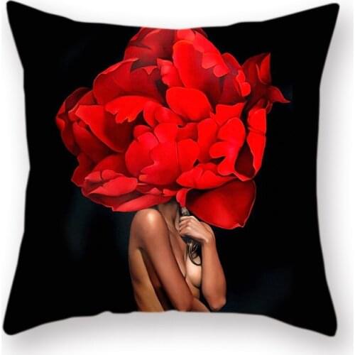Throw Pillow Case Polyester Beauty Decorative Cushion Cover Creative Flower and Bird Pattern Sofa Home Throw Pillowcase