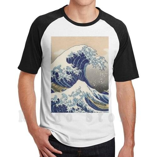 Hokusai ( 1760-1849 ) " The Great Wave Off Kanagawa " T Shirt Cotton Men Diy Print Cool Tee The Great Wave Off Kanagawa Wave