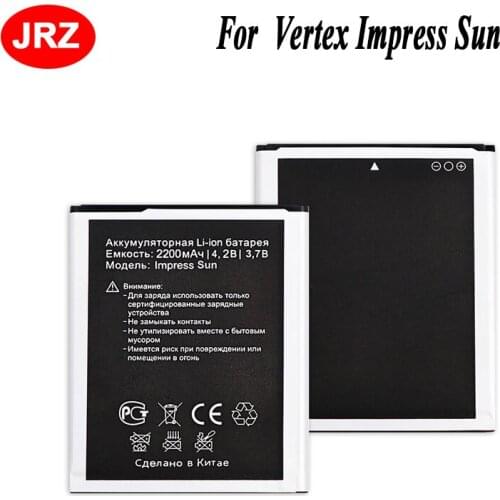 JRZ For Vertex Impress Sun Phone Battery For Vertex Impress Sun 2200mAh Hight Capacity 3.7V Top Quality Replacement Batteries