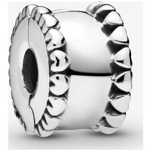 Fashion Jewelry 925 Sterling Silver Beads Fit Original Pandora Bracelets Beaded Hearts Clip Charm DIY Women Gift