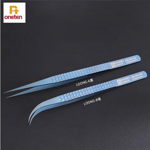 Amaoe Dragon Shaped tweezers Set Titanium alloy Straight Curved Lengthening Fly LineMobile phone Repair Tools
