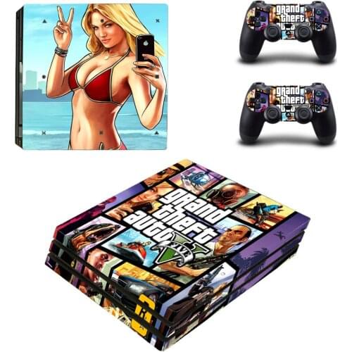 Grand Theft Auto GTA 5 PS4 Pro Stickers Play station 4 Skin Sticker Decal For PlayStation 4 PS4 Pro Console & Controller Skins