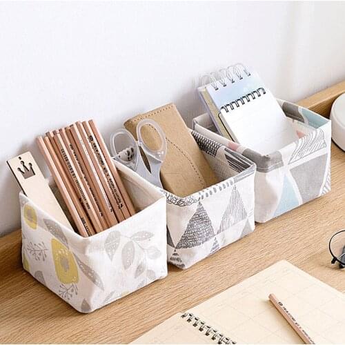 Storage Box Organizador Square Cloth Stationery Storage Box TheTeaTable Remote Control Receives TheBasket Toiletries on The Desk