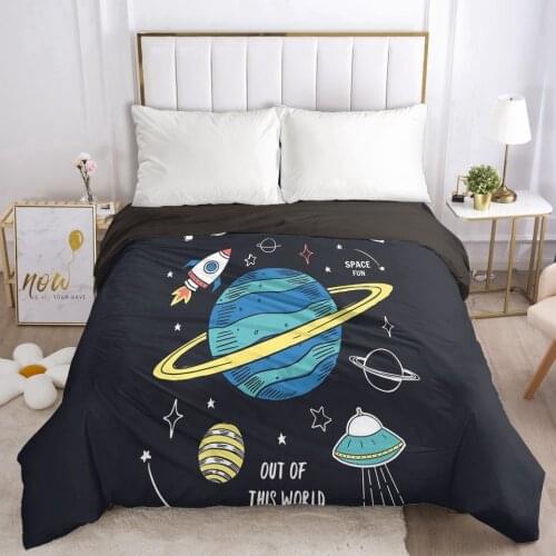 Duvet Cover with Zipper Comforter Blanket Quilt Cover 220x240/90/135/150 3D Cartoon Bedding for Boys Baby Kids Child Planet