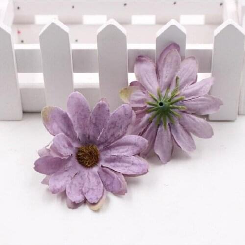 Silk daisy artificial flower head for decoration DIY wreath gift box scrapbook craft wedding party home colorful wh